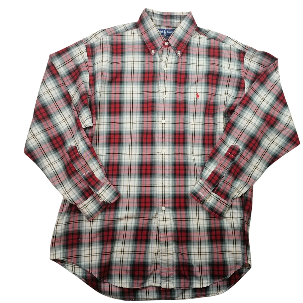 Ralph Lauren Men's Blake Plaid Brushed Cotton Button Down Shirt In Large